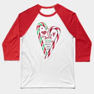 Christmas Candy Canes Baseball T-Shirt